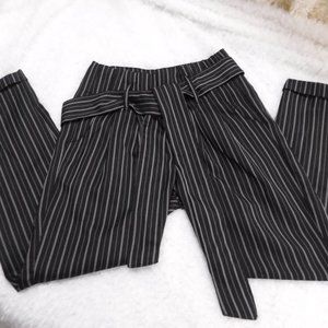 Indigo Rein Pleated Dress Pants, Black Pin Stripe